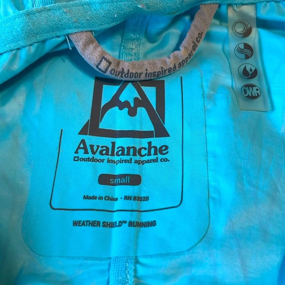 Avalanche outdoors weather sheld running rain and wind jacket aqua blue sz small - Picture 2 of 10